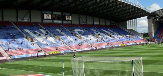 A general interior view of the DW Stadium, home of Wigan Athletic and Wigan Warriors