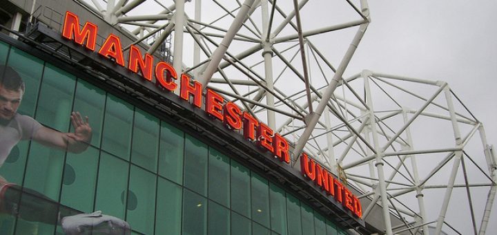 Exterior view of Old Trafford, home of Manchester United