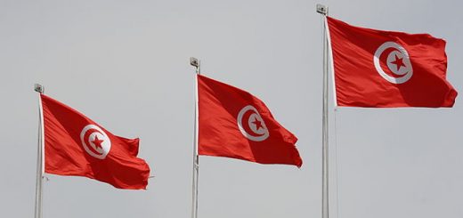Flag of African country Tunisia